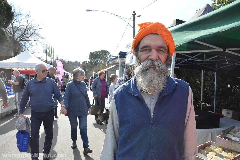 Gurdeep Singh at the Warragul Farmer's Market warragul baw baw citizen by william pj kulich b